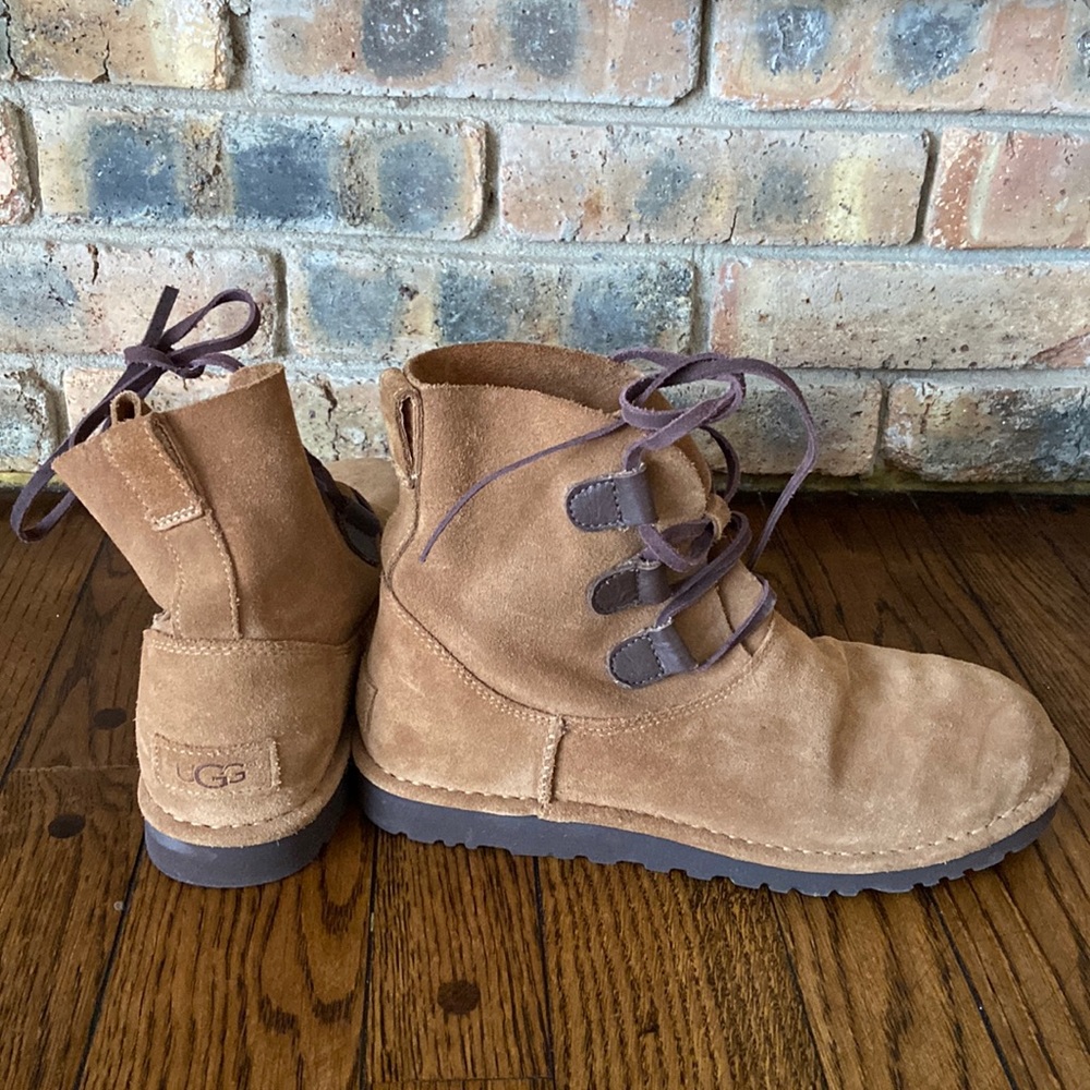 UGG Elvi Brown Lace Up Ankle Boots Women’s Size 8 Style 1017534